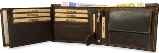 Lundholm Leren portemonnee heren leer - RFID Billfold Bruin LH5011 - Image 6