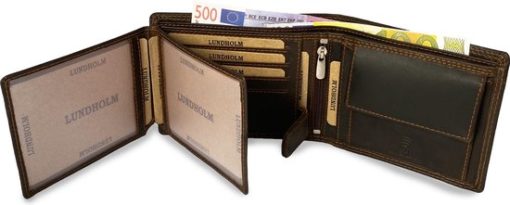 Lundholm Leren portemonnee heren leer - RFID Billfold Bruin LH5011 - Image 5