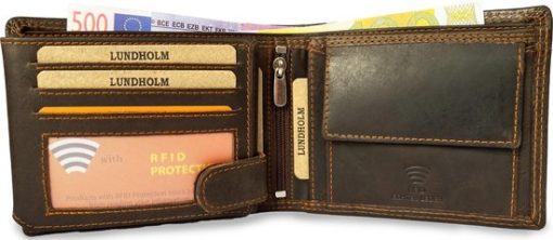 Lundholm Leren portemonnee heren leer - RFID Billfold Bruin LH5011 - Image 3