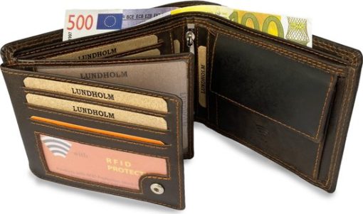 Lundholm Leren portemonnee heren leer - RFID Billfold Bruin LH5011 - Image 4