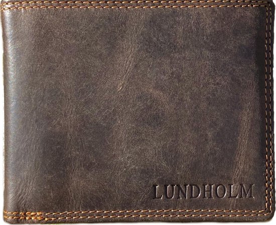 Lundholm Leren portemonnee heren leer - RFID Billfold Bruin LH5011